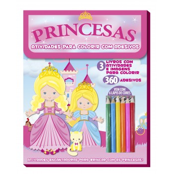 Princesas Atividades Para Colorir Com Adesivos