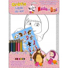 Masha E O Urso - Mega Colorindo Com Adesivos