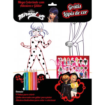 Ladybug - Mega Colorindo Com Adesivos E Glitter