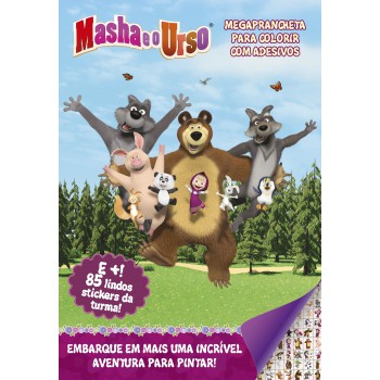 Masha E O Urso Megaprancheta Para Colorir Com Adesivos