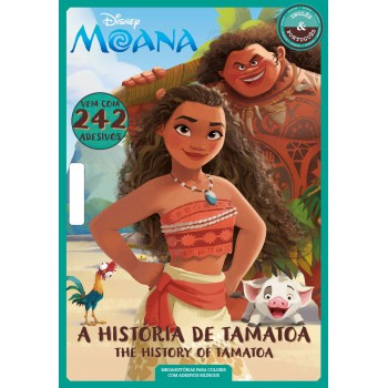 Disney Megahistórias Para Colorir Com Adesivos Bilíngue - Moana