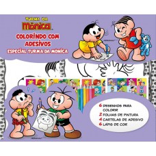 Turma Da Mônica Colorindo Com Adesivos Especial