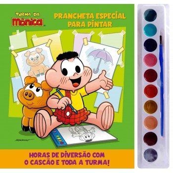 Turma Da Mônica Prancheta Especial Para Pintar Com Aquarela: Cascão