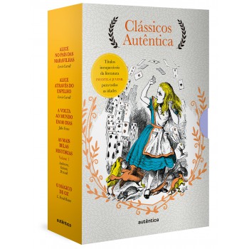 Caixa Clássicos Autêntica - Vol. 3 - (texto Integral - Clássicos Autêntica): Alice No País Das Maravilhas; Alice Através Do Espelho; Volta Ao Mundo Em 80 Dias; As Mais Belas Histórias Vol. 1; Mágico De Oz