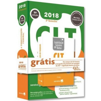 Clt Saraiva E Constituição Federal - 51ª Edição De 2018: Acompanha Clt : Legislação Saraiva De Bolso