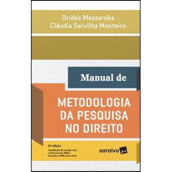 Manual De Metodologia Da Pesquisa No Direito - 8ª Edição De 2018