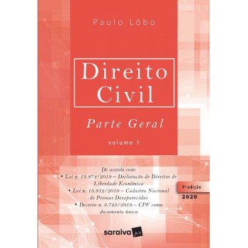 Direito Civil Parte Geral - Vol. 1 - 9ª Edição De 2020