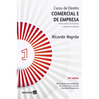 Curso De Direito Comercial E De Empresa - Vol. 1 - 16ª Edição De 2020