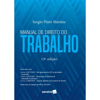 Manual De Direito Do Trabalho -13ª Edição 2020