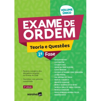 Exame De Ordem Teoria E Questões - 1 Fase - 1ª Edição 2020