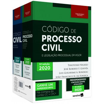 Combo - Código Civil + Código De Processo Civil + Cinta - 12ª Edição 2020