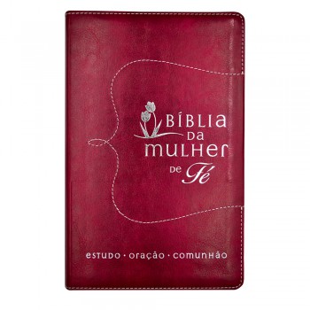 Bíblia Da Mulher De Fé, Nvi, Couro Soft, Vermelho