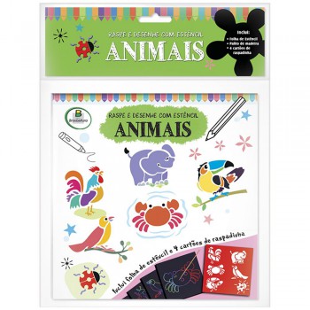 Raspe E Desenhe Com Estêncil: Animais