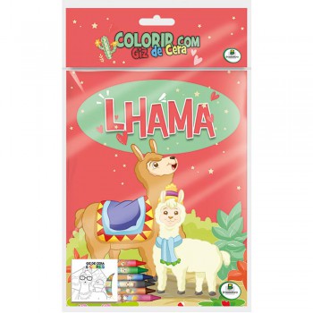 Colorir Com Giz De Cera: Lhama