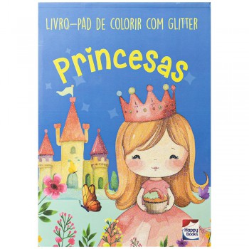 Livro-pad De Colorir Com Glitter: Princesas