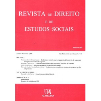 Revista De Direito E De Estudos Sociais: Ano Xlix (xxii Da 2ª Série) - N.ºs 1-4