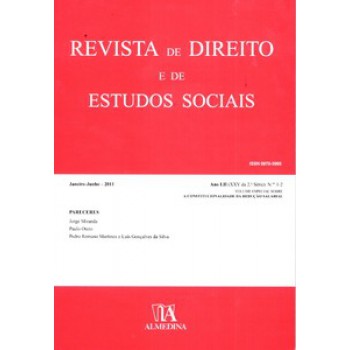 Revista De Direito E De Estudos Sociais, Janeiro-junho 2011: Ano Lii (xxv Da 2.ª Série) Nºs 1-2