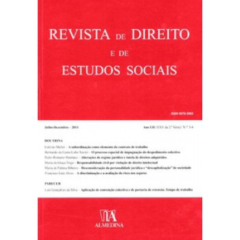 Revista De Direito E De Estudos Sociais: Ano Lii (xxv Da 2ª Série) - N.ºs 3-4